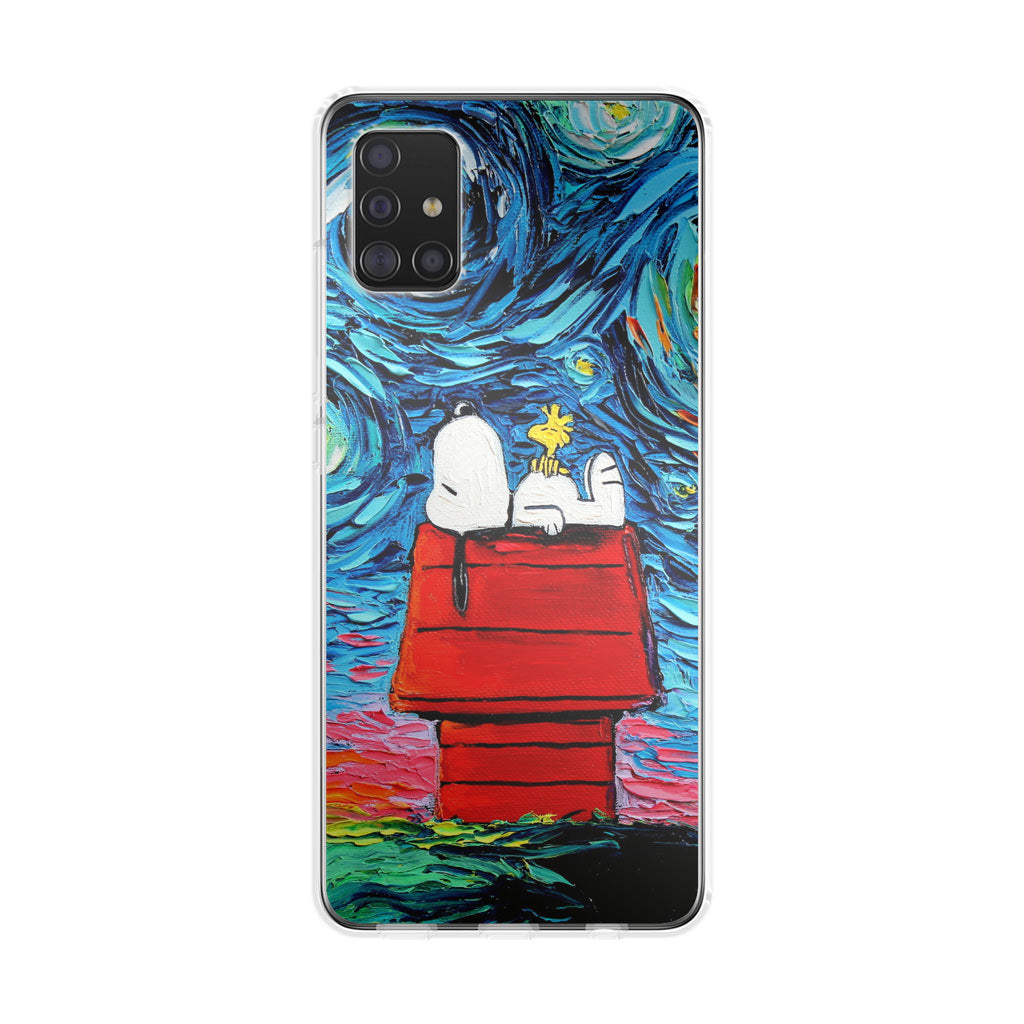 Dog Lying Under Starry Night Van Gogh Galaxy A51 / A71 Case