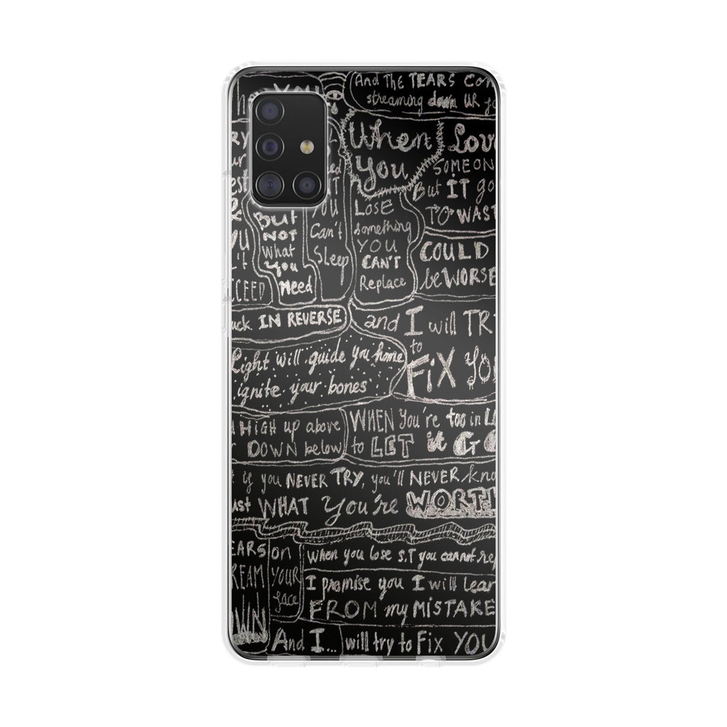Fix You Lyrics Galaxy A51 / A71 Case