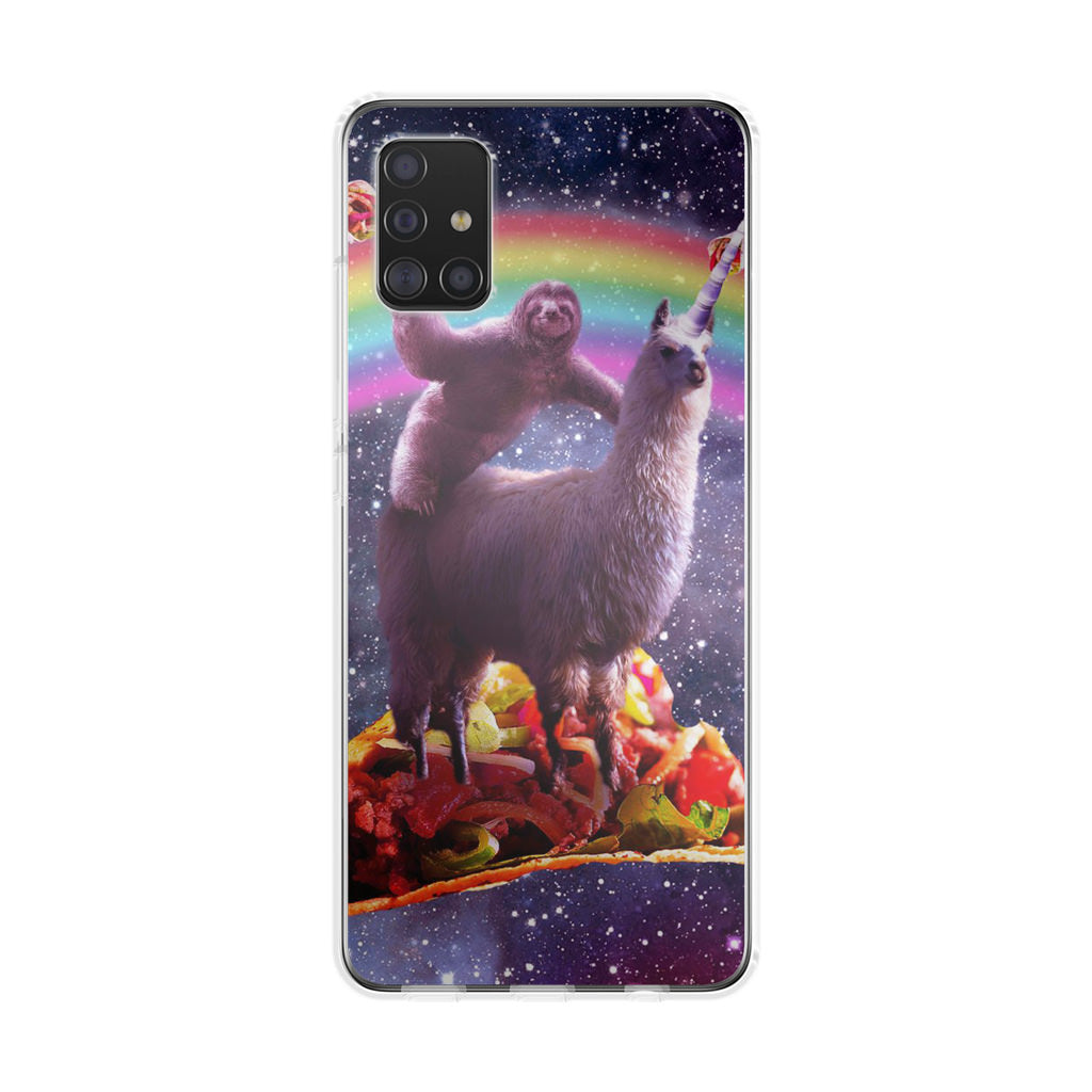 LLama And Sloth On Space Galaxy A51 / A71 Case