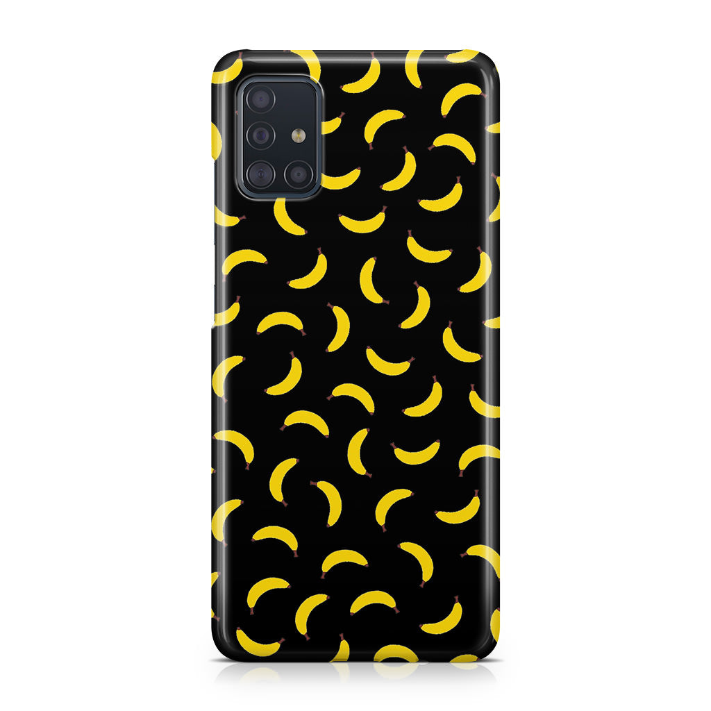 Bananas Fruit Pattern Black Galaxy A51 / A71 Case