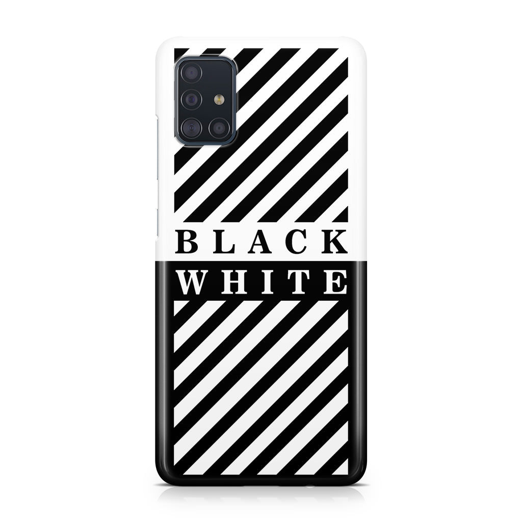 Black White Stripes Galaxy A51 / A71 Case