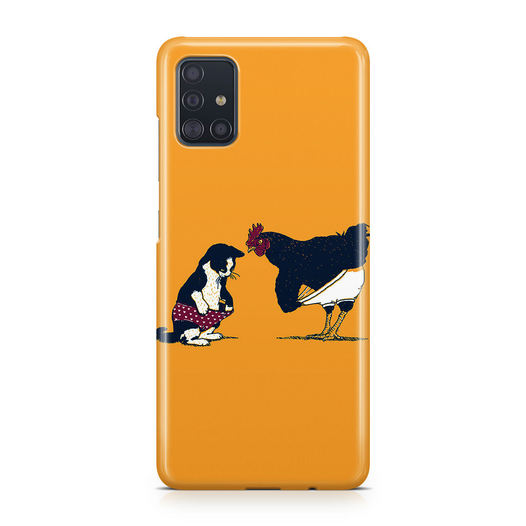 Cat Chicken Yellow Underwear Cute Galaxy A51 / A71 Case