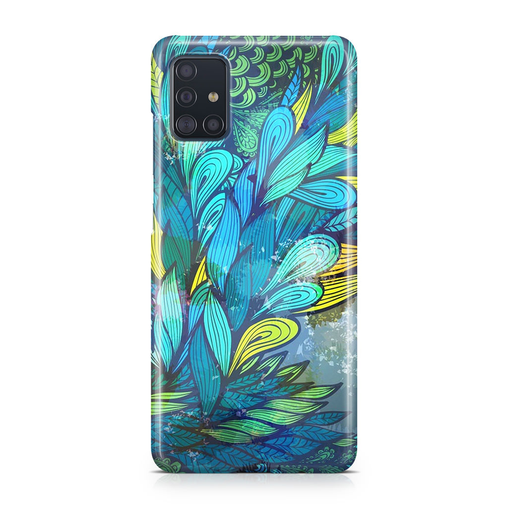Colorful Art in Blue Galaxy A51 / A71 Case