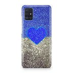 Love Glitter Blue and Grey Galaxy A51 / A71 Case