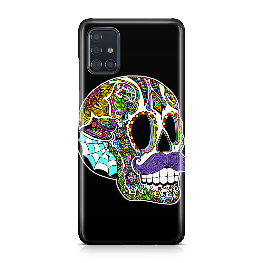 Mustache Sugar Skull Galaxy A51 / A71 Case