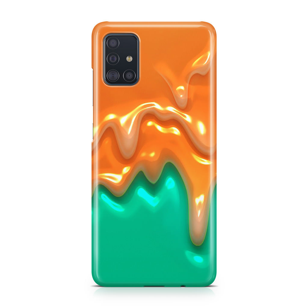 Orange Paint Dripping Galaxy A51 / A71 Case