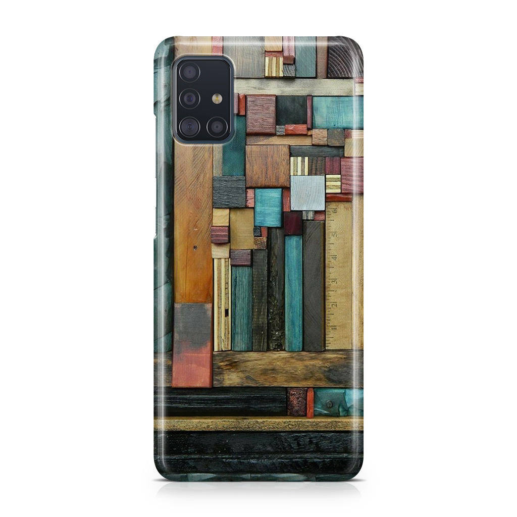 Painted Abstract Wood Sculptures Galaxy A51 / A71 Case