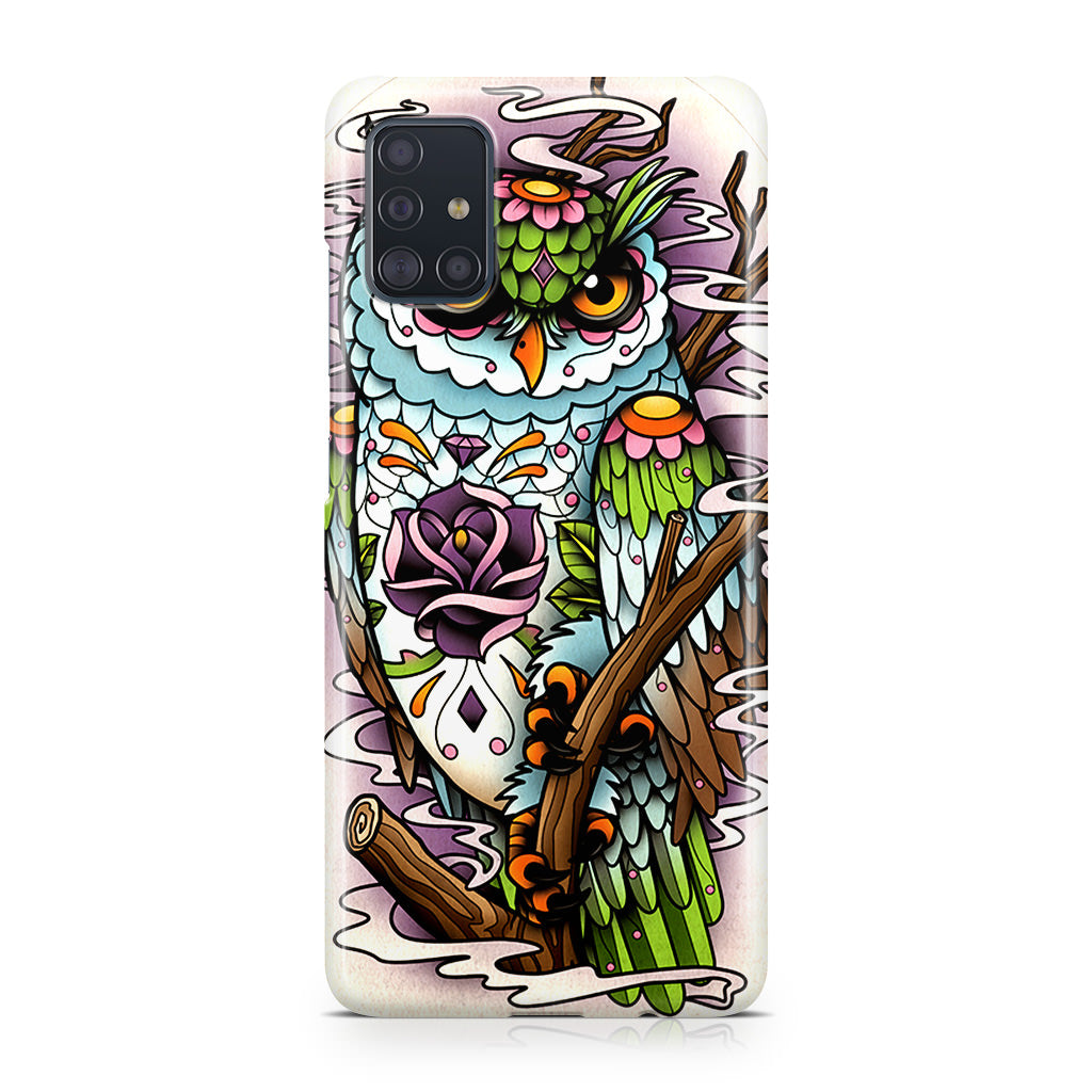 Sugar Skull Owl Tattoo Galaxy A51 / A71 Case