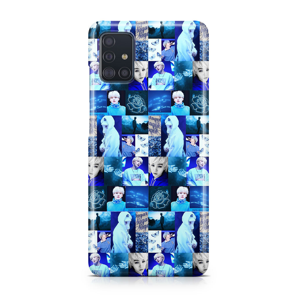 BTS Suga Blue Aesthetic Collage Galaxy A51 / A71 Case