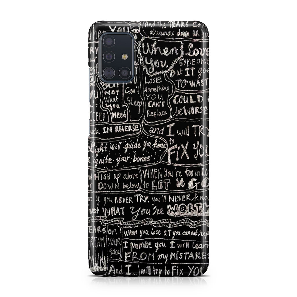 Fix You Lyrics Galaxy A51 / A71 Case