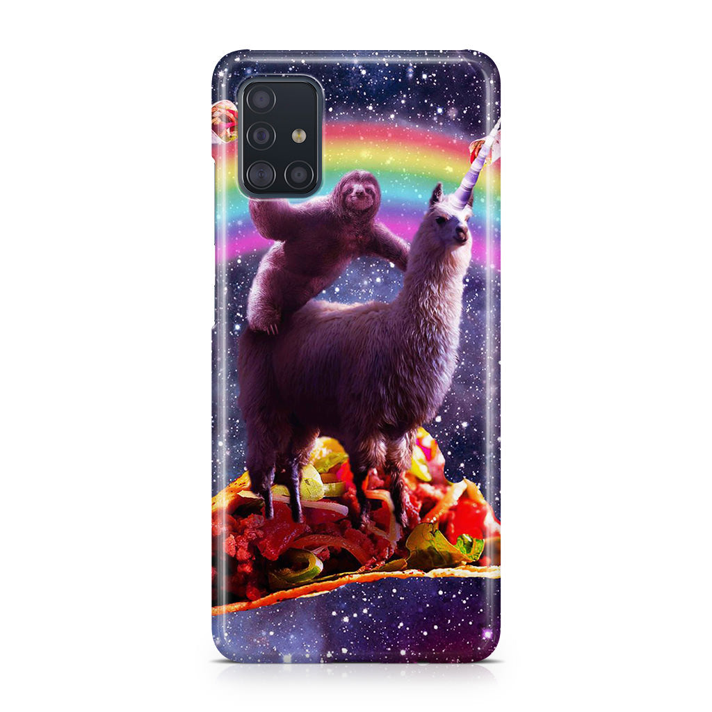 LLama And Sloth On Space Galaxy A51 / A71 Case