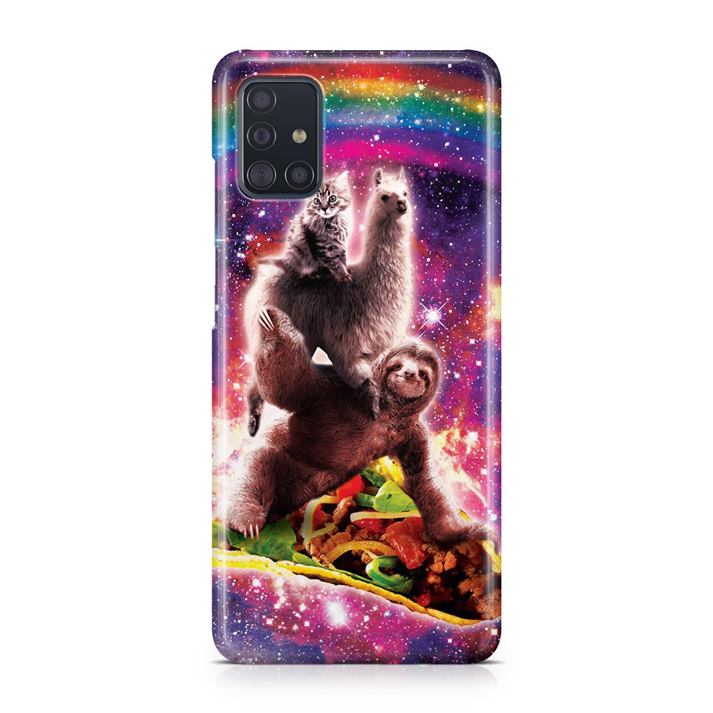 LLama Sloth And Cat Playing Together Galaxy A51 / A71 Case