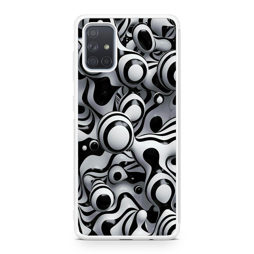Abstract Art Black White Galaxy A51 / A71 Case