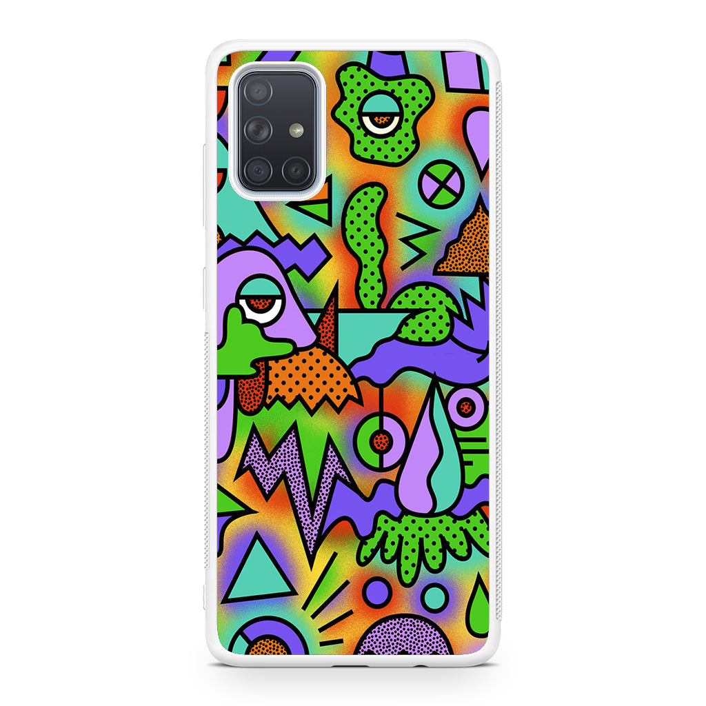 Abstract Colorful Doodle Art Galaxy A51 / A71 Case
