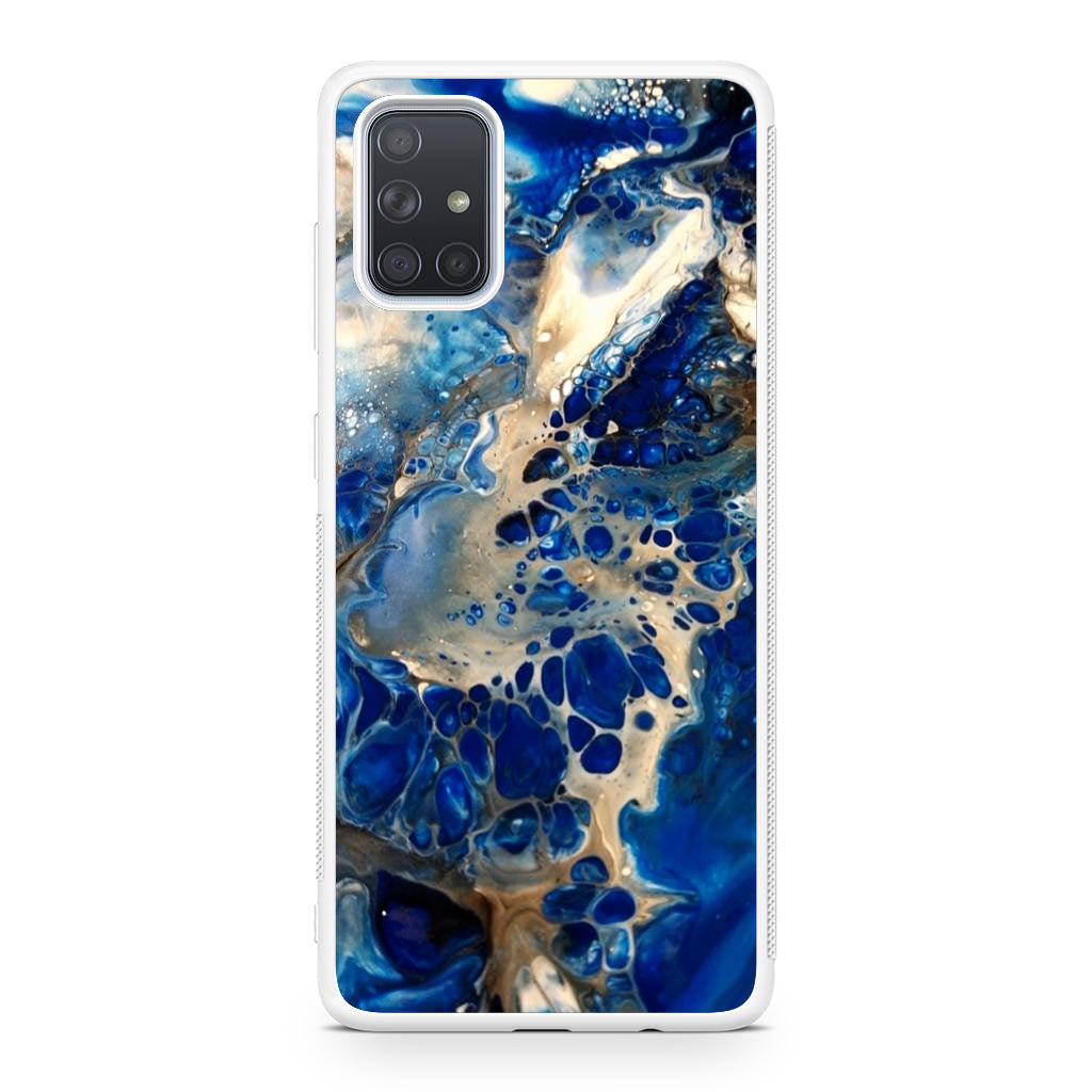 Abstract Golden Blue Paint Art Galaxy A51 / A71 Case