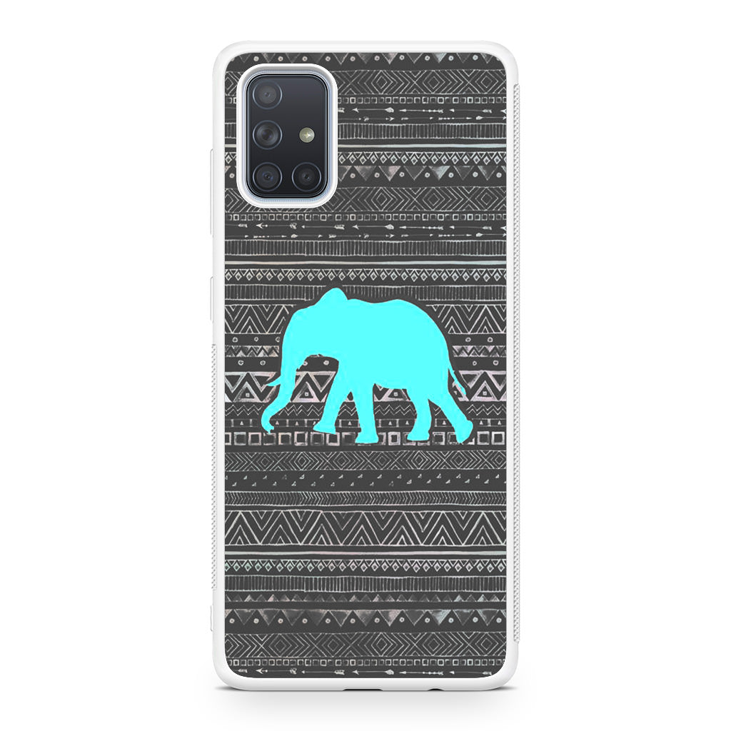 Aztec Elephant Turquoise Galaxy A51 / A71 Case