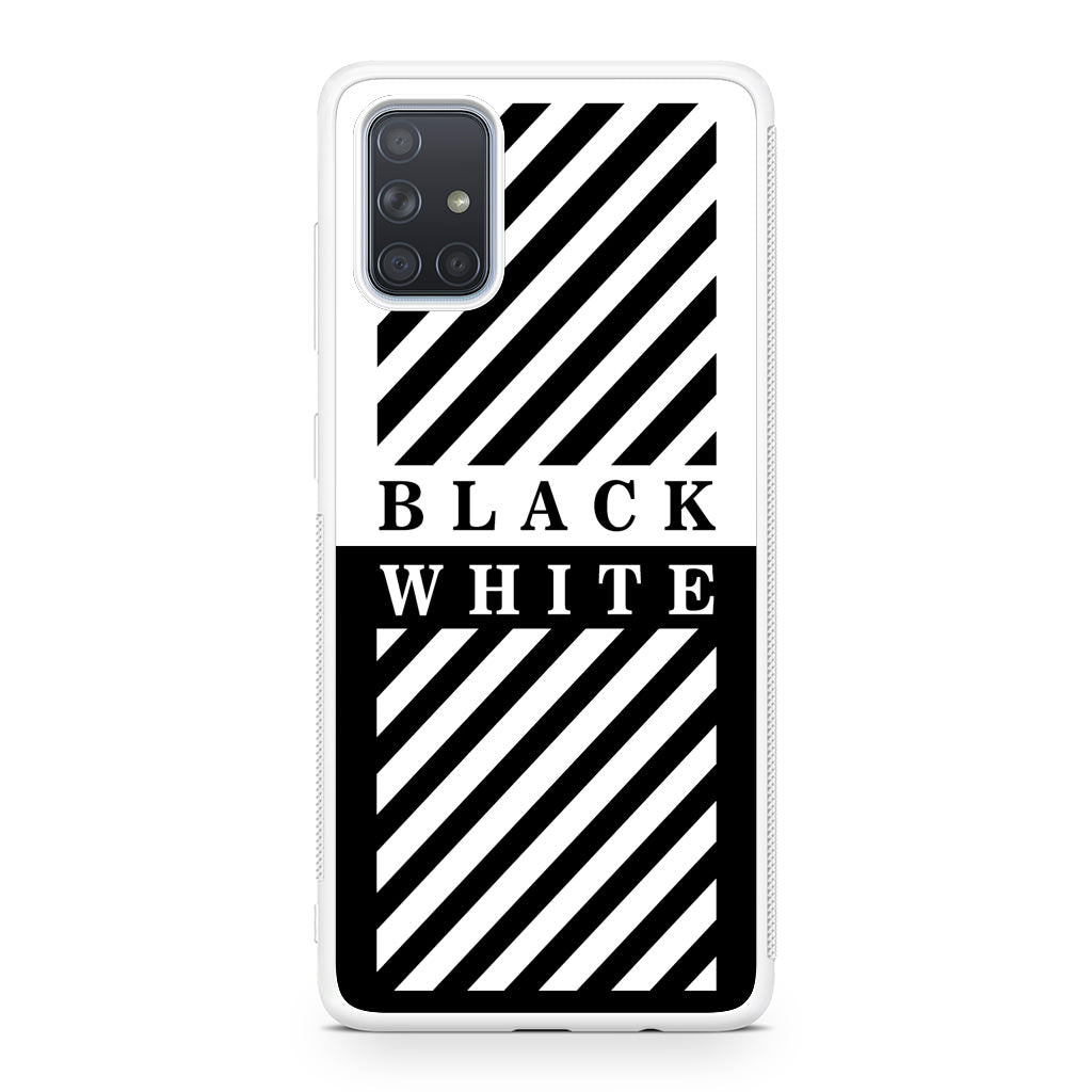 Black White Stripes Galaxy A51 / A71 Case