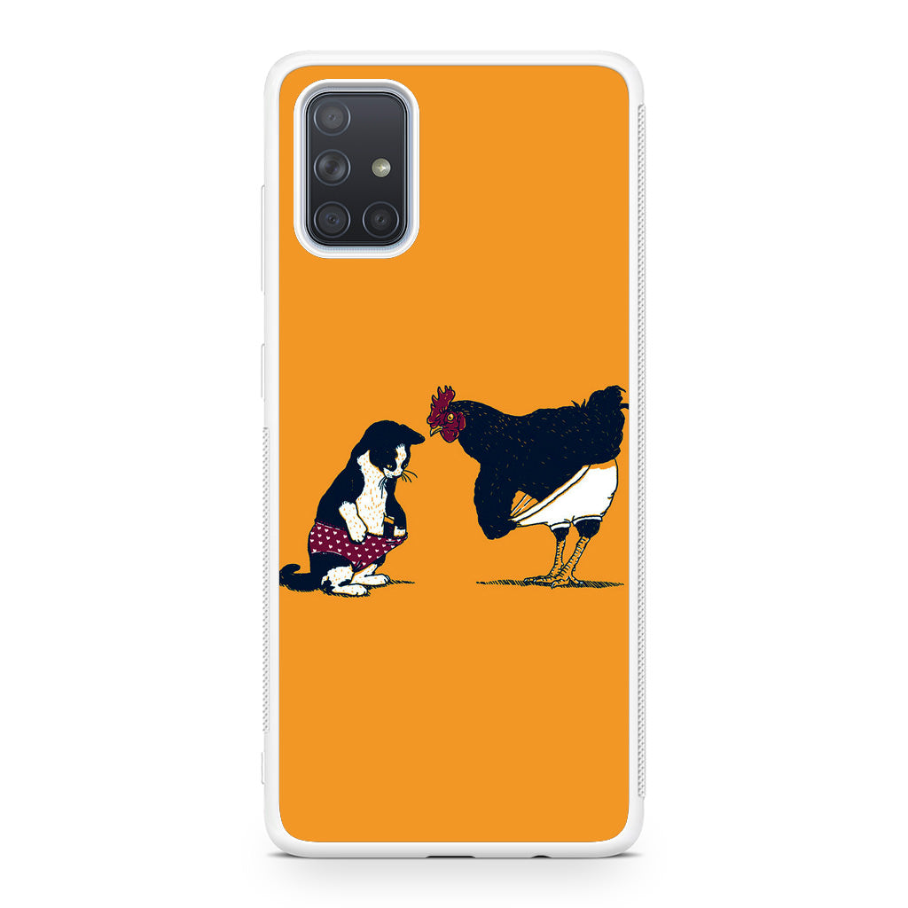 Cat Chicken Yellow Underwear Cute Galaxy A51 / A71 Case