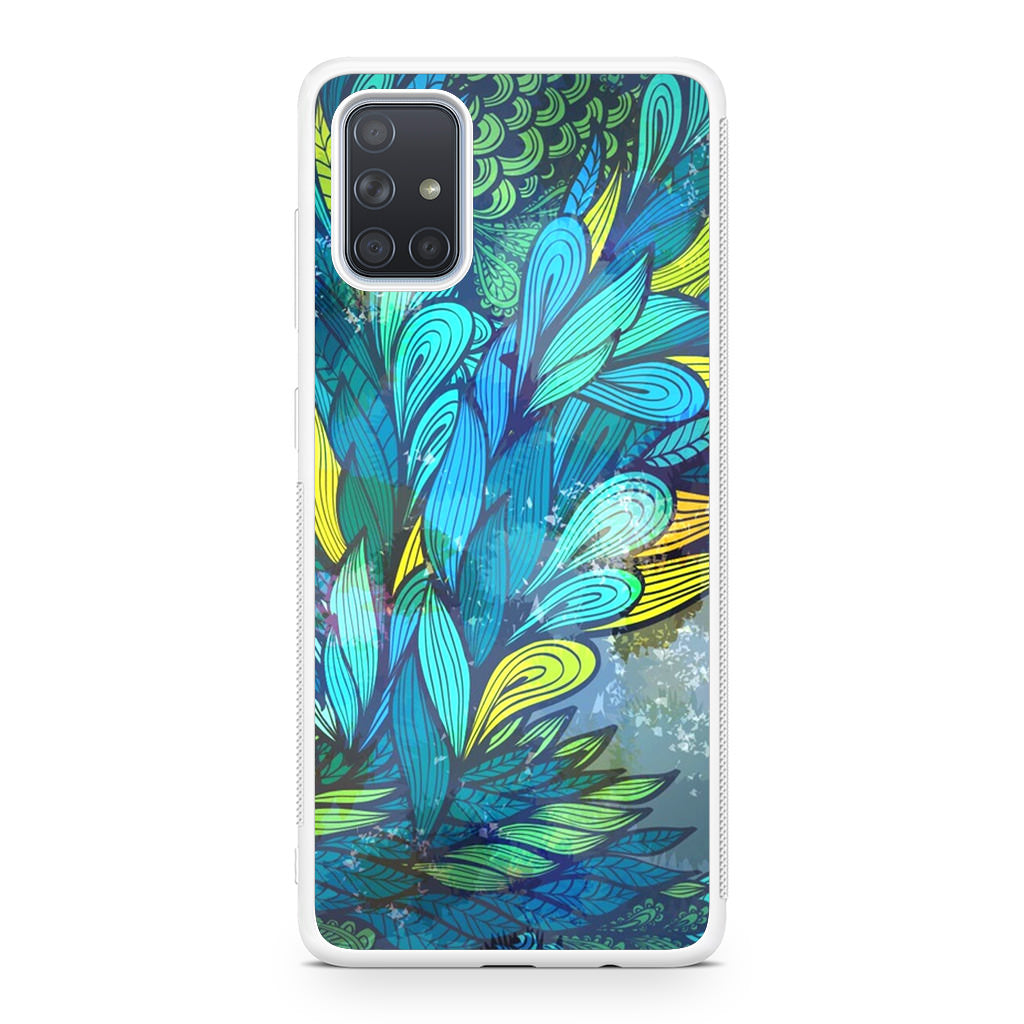 Colorful Art in Blue Galaxy A51 / A71 Case