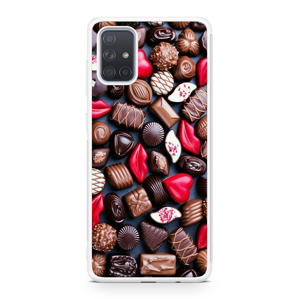 I Love Choco Pattern Galaxy A51 / A71 Case