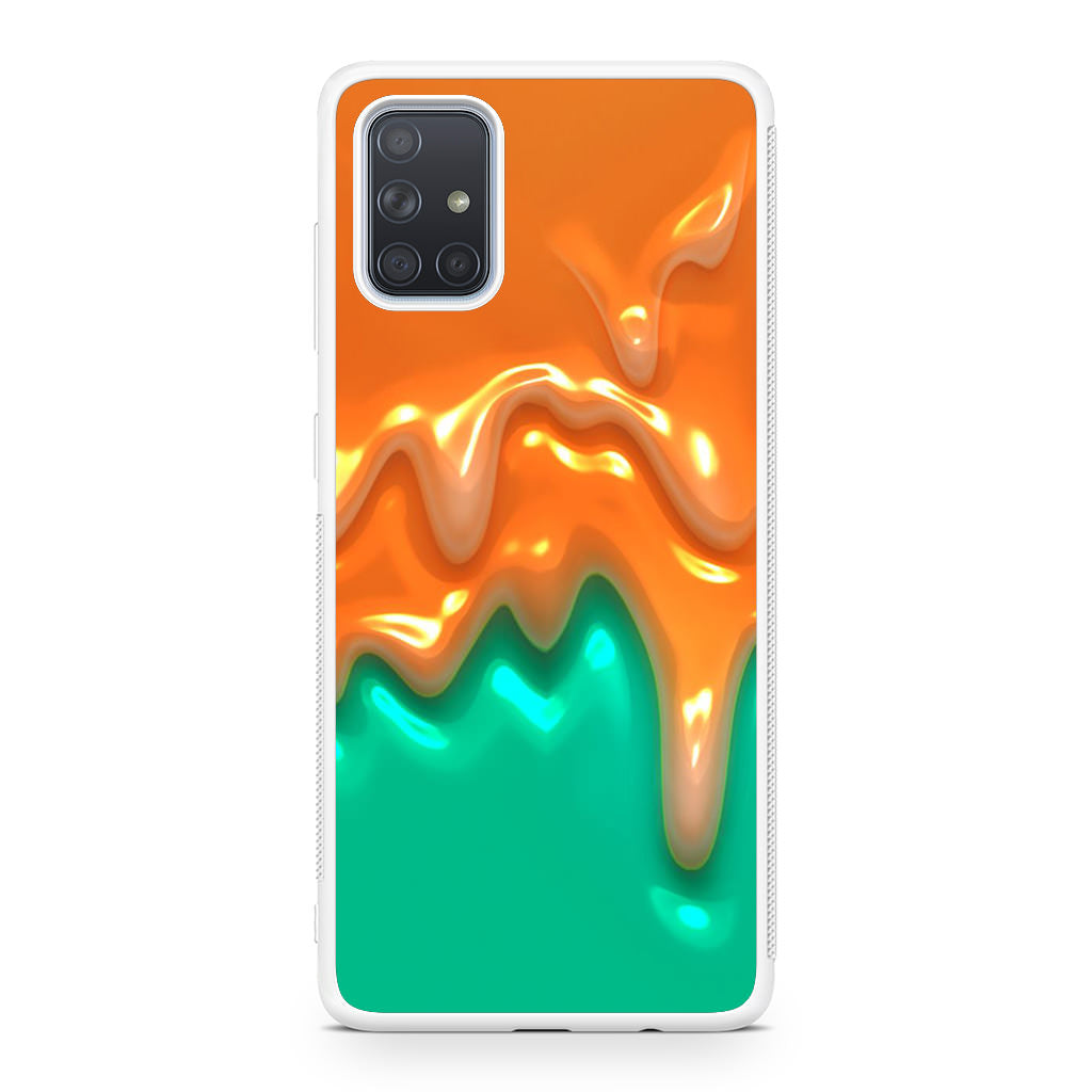Orange Paint Dripping Galaxy A51 / A71 Case