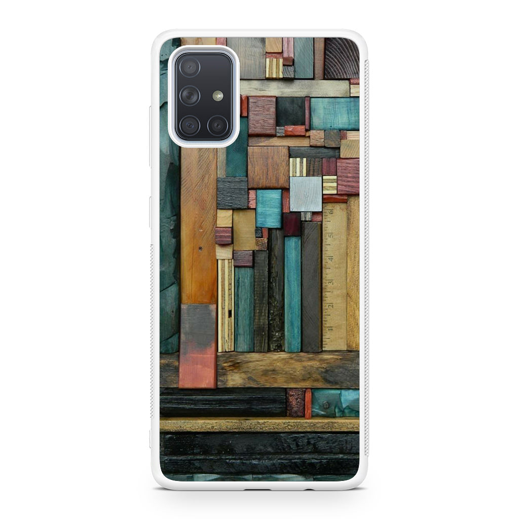 Painted Abstract Wood Sculptures Galaxy A51 / A71 Case