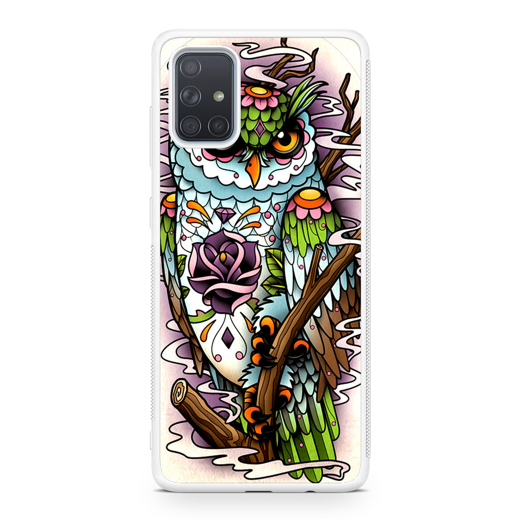 Sugar Skull Owl Tattoo Galaxy A51 / A71 Case