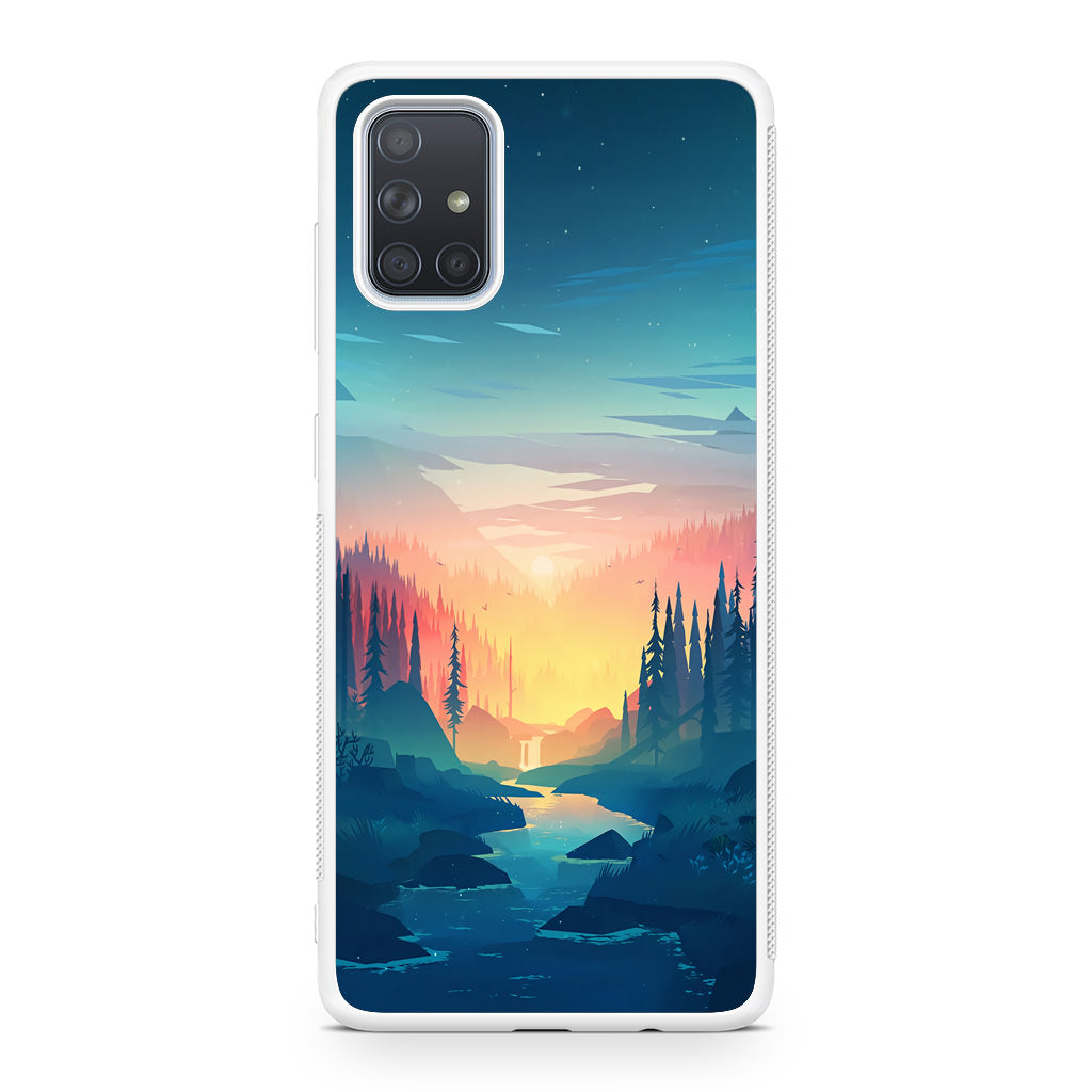 Sunset at The River Galaxy A51 / A71 Case