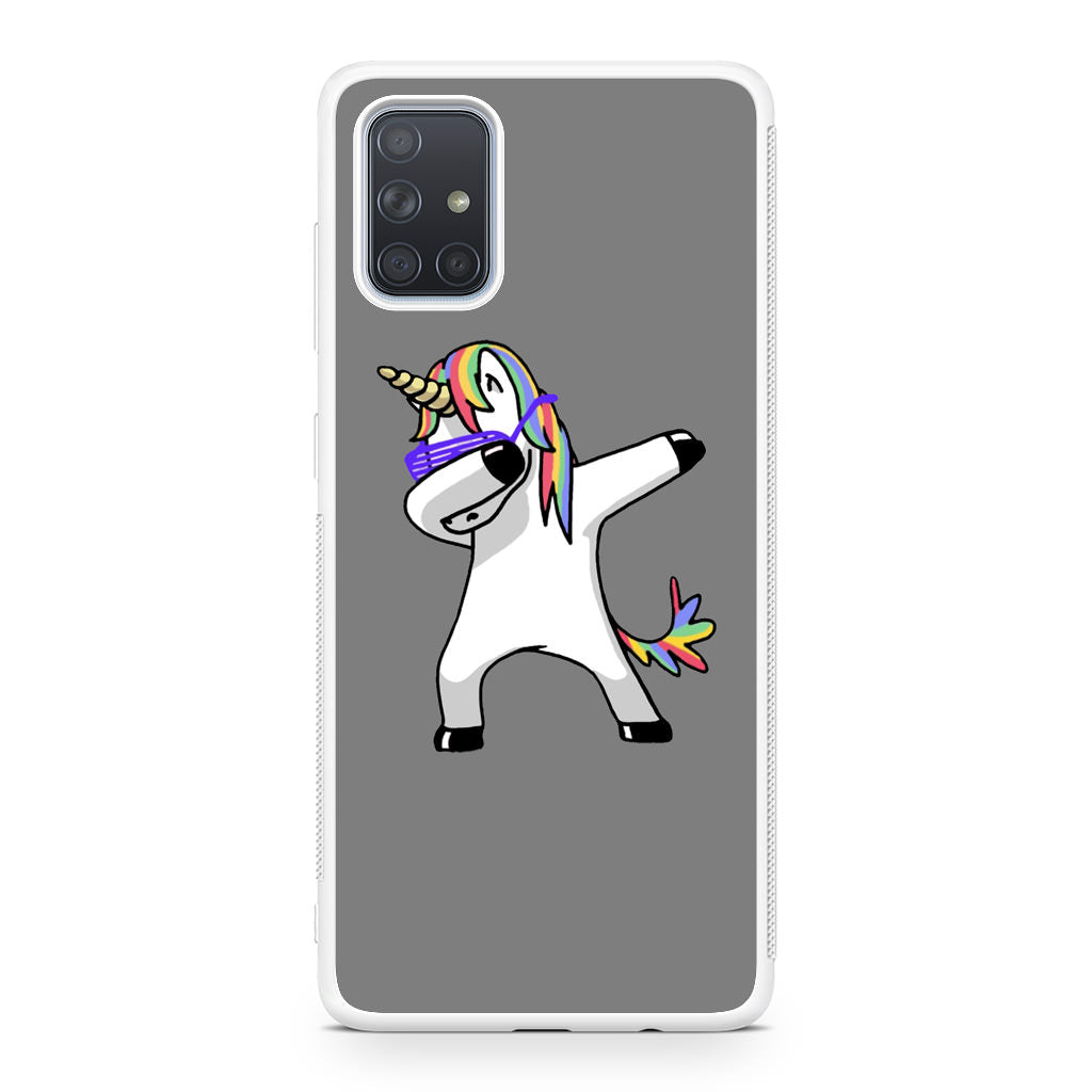 Unicorn Dabbing Grey Galaxy A51 / A71 Case