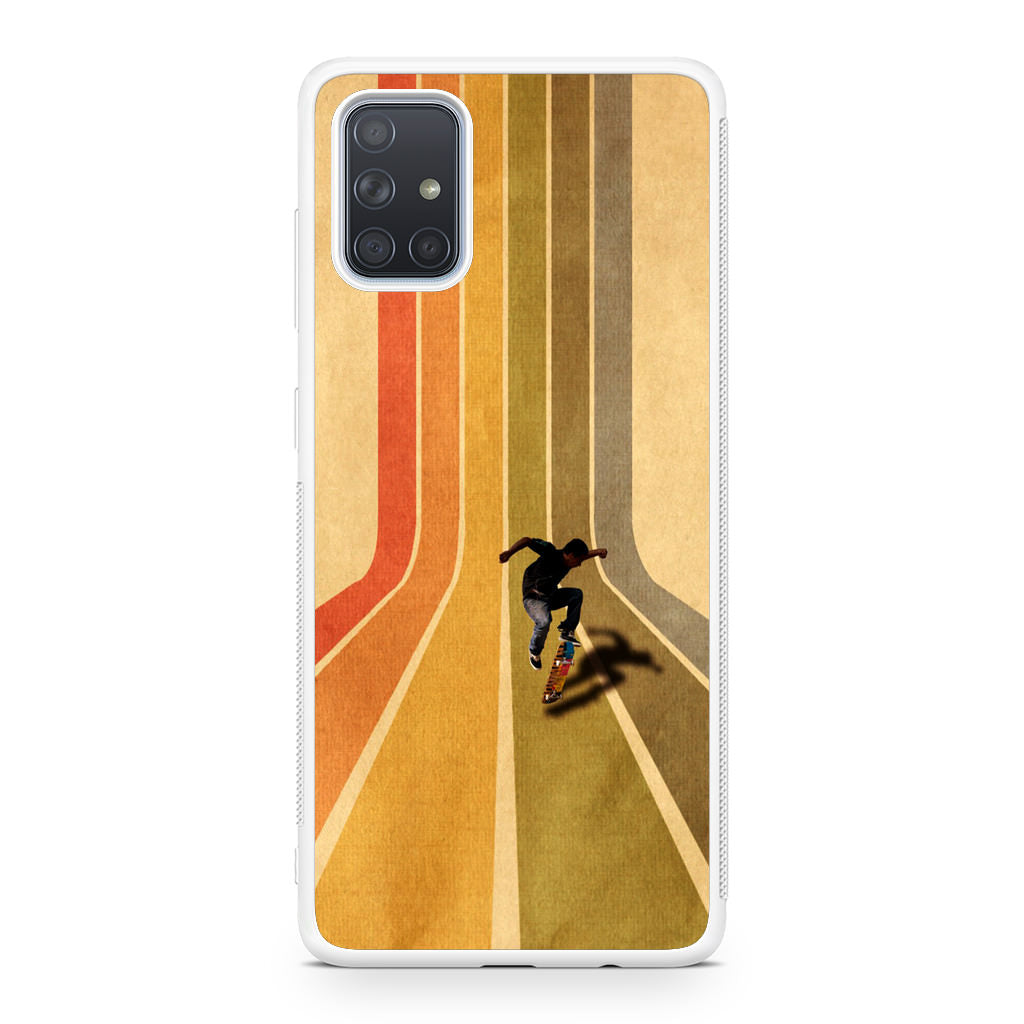 Vintage Skateboard On Colorful Stipe Runway Galaxy A51 / A71 Case