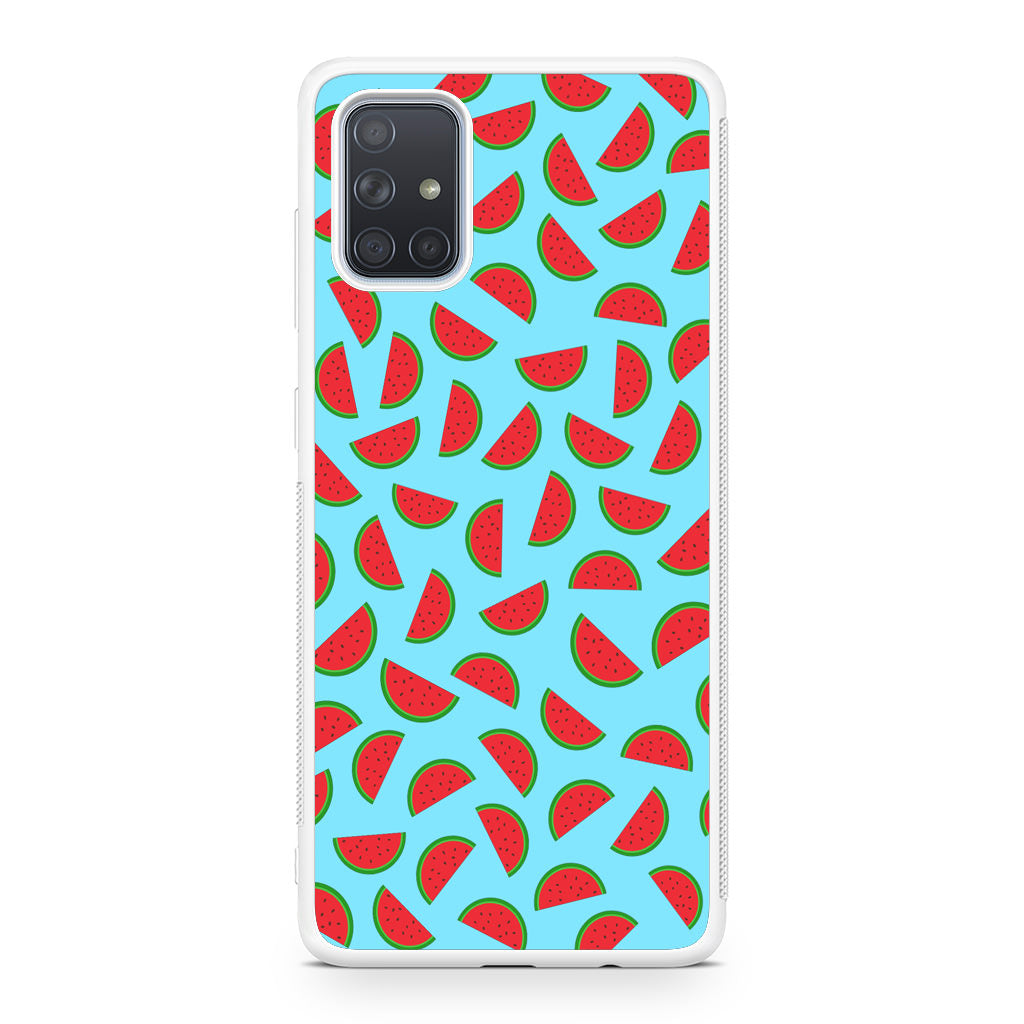 Watermelon Fruit Pattern Blue Galaxy A51 / A71 Case