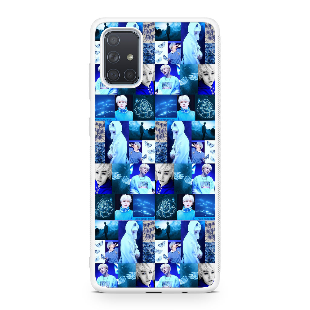 BTS Suga Blue Aesthetic Collage Galaxy A51 / A71 Case