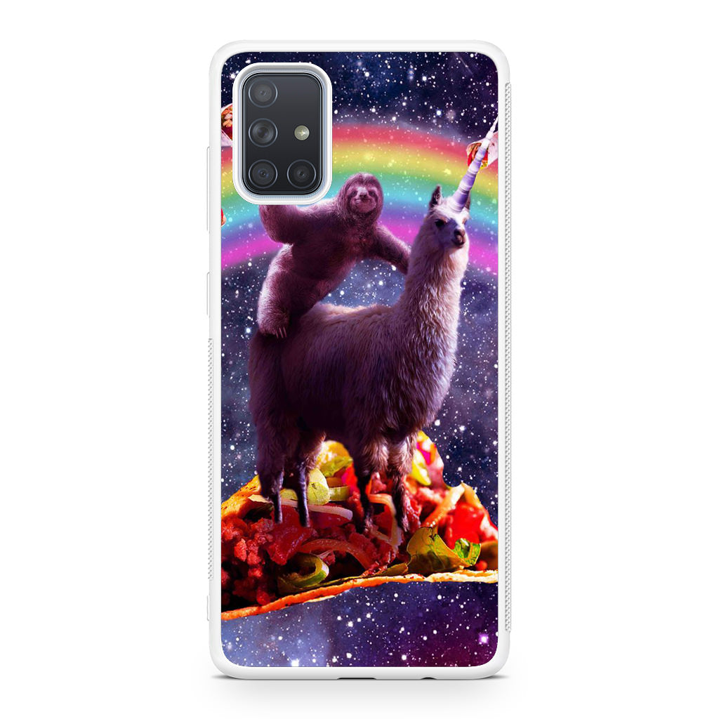 LLama And Sloth On Space Galaxy A51 / A71 Case