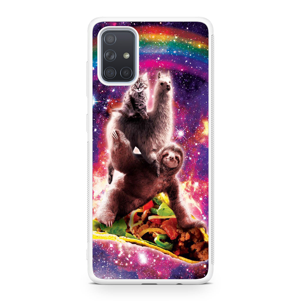 LLama Sloth And Cat Playing Together Galaxy A51 / A71 Case