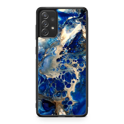 Abstract Golden Blue Paint Art Galaxy A32 / A52 / A72 Case