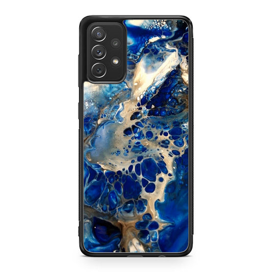 Abstract Golden Blue Paint Art Galaxy A53 5G Case