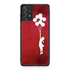 Banksy Girl With Balloons Red Galaxy A32 / A52 / A72 Case