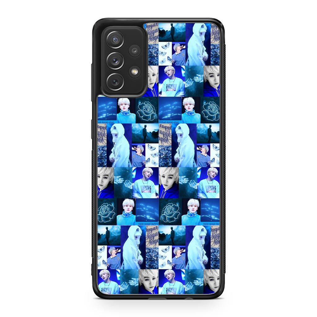 BTS Suga Blue Aesthetic Collage Galaxy A32 / A52 / A72 Case