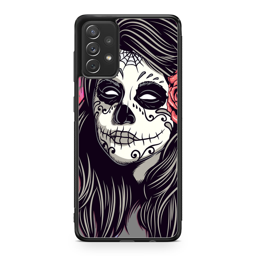 Girl Skull Flower Galaxy A32 / A52 / A72 Case