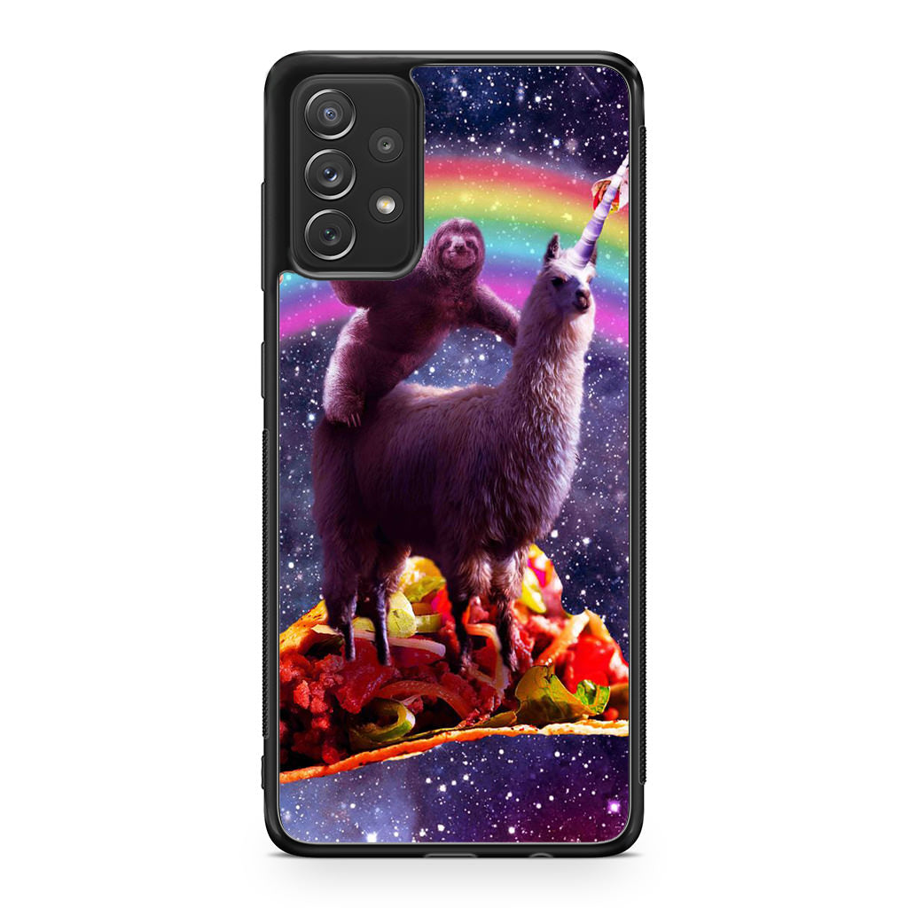 LLama And Sloth On Space Galaxy A32 / A52 / A72 Case