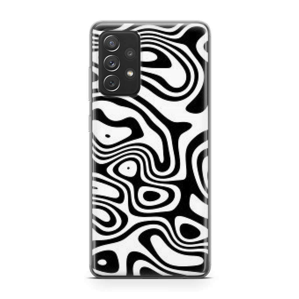 Abstract Black and White Background Galaxy A32 / A52 / A72 Case