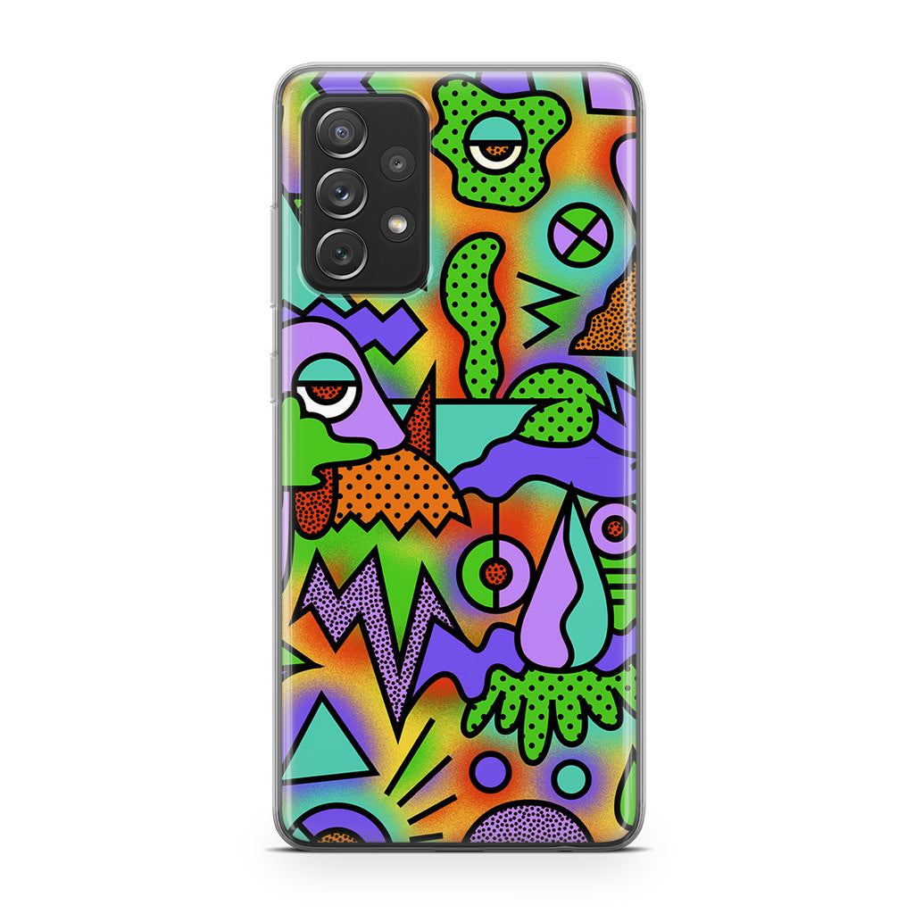 Abstract Colorful Doodle Art Galaxy A32 / A52 / A72 Case