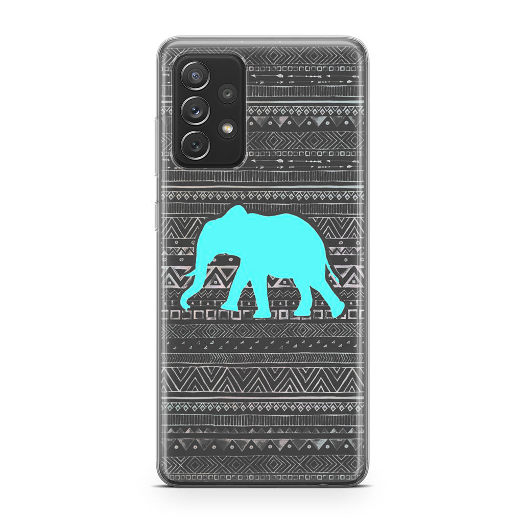 Aztec Elephant Turquoise Galaxy A32 / A52 / A72 Case