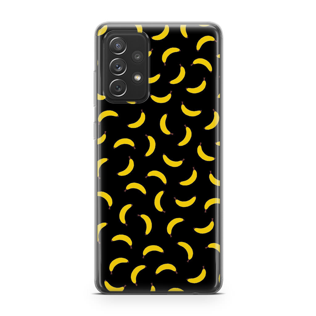 Bananas Fruit Pattern Black Galaxy A32 / A52 / A72 Case
