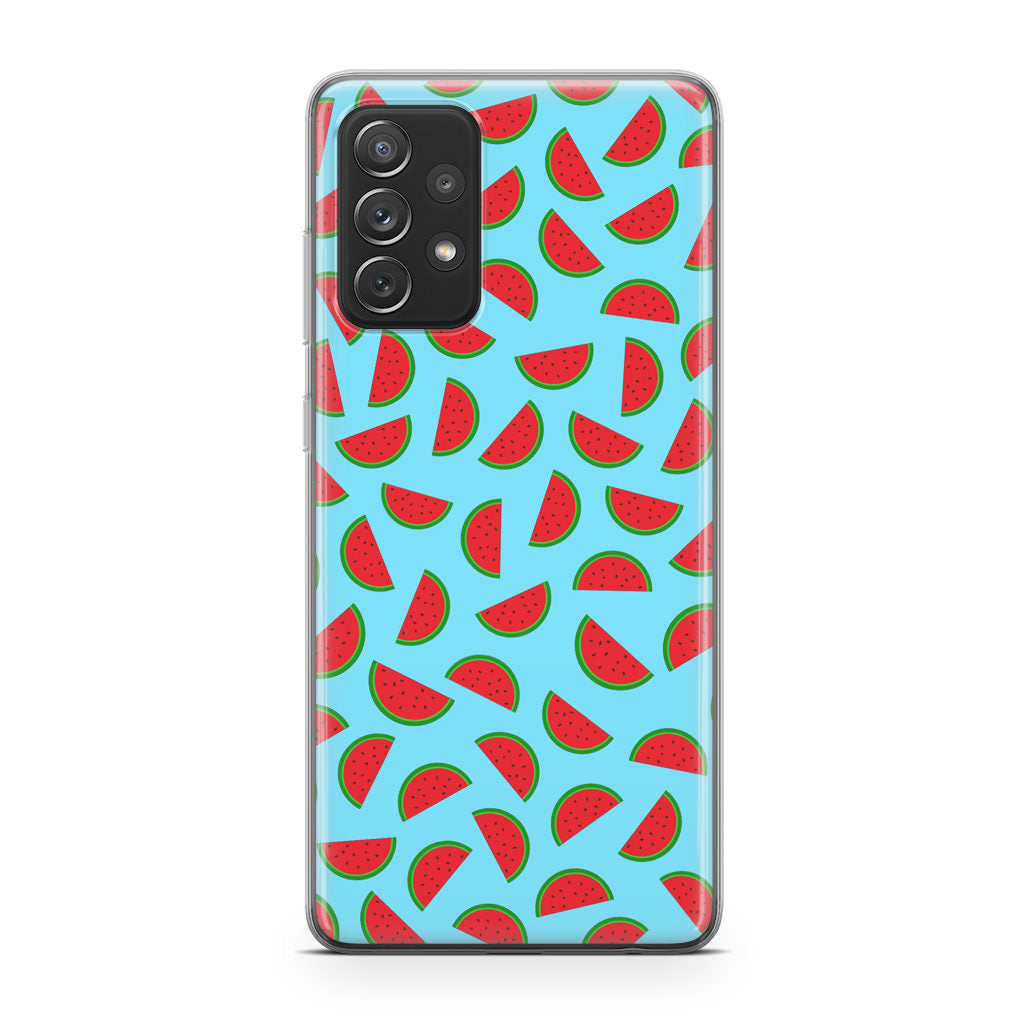 Watermelon Fruit Pattern Blue Galaxy A53 5G Case