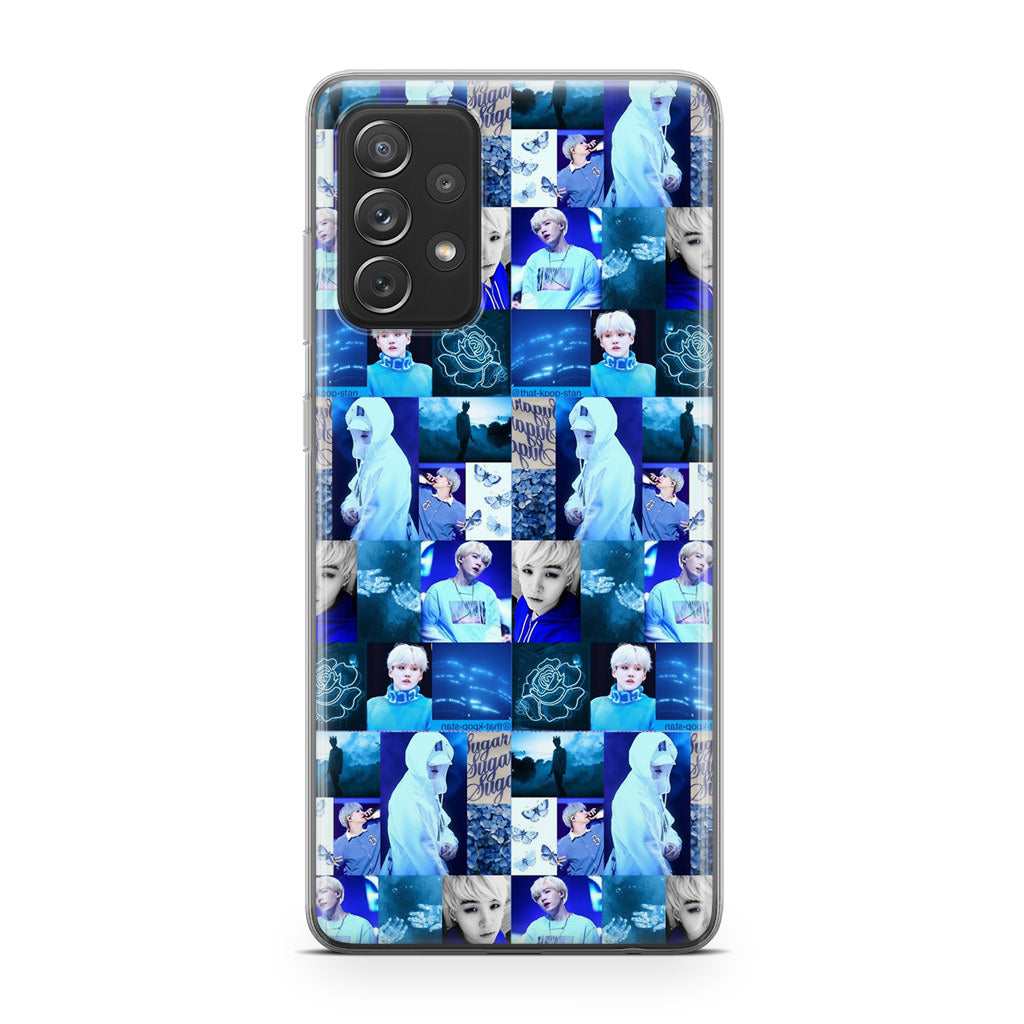 BTS Suga Blue Aesthetic Collage Galaxy A53 5G Case