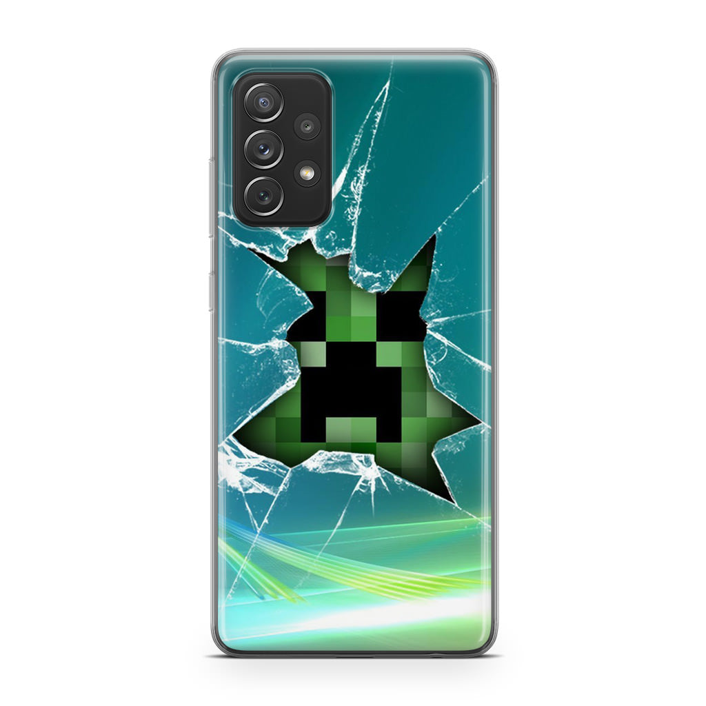 Creeper Glass Broken Green Galaxy A32 / A52 / A72 Case