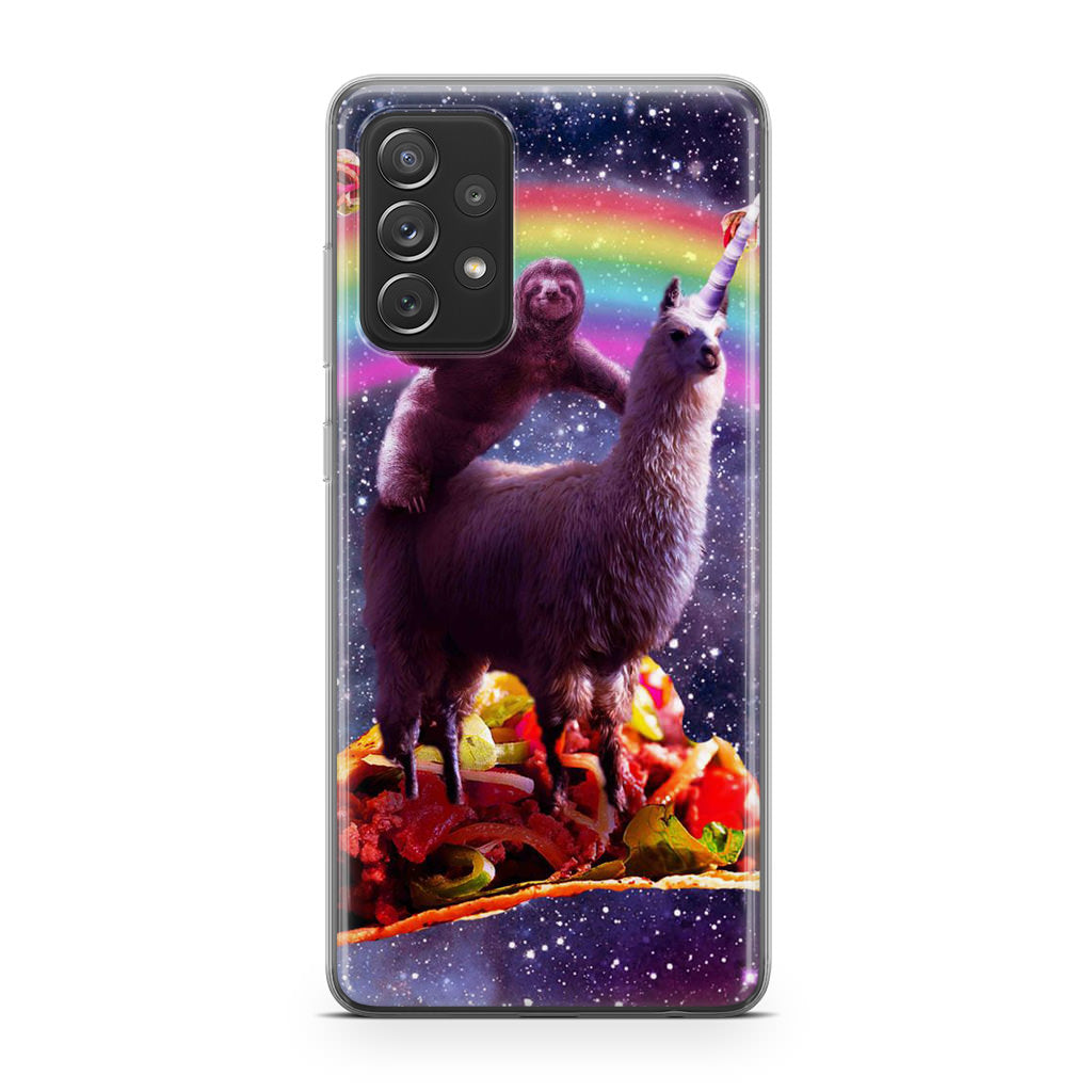 LLama And Sloth On Space Galaxy A32 / A52 / A72 Case