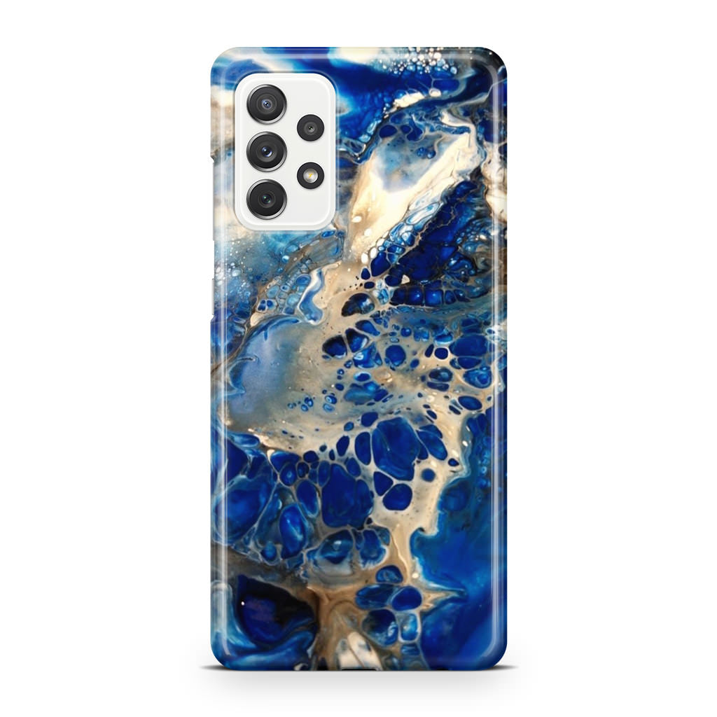 Abstract Golden Blue Paint Art Galaxy A32 / A52 / A72 Case