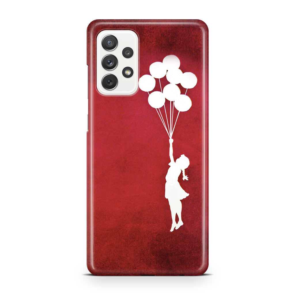 Banksy Girl With Balloons Red Galaxy A32 / A52 / A72 Case